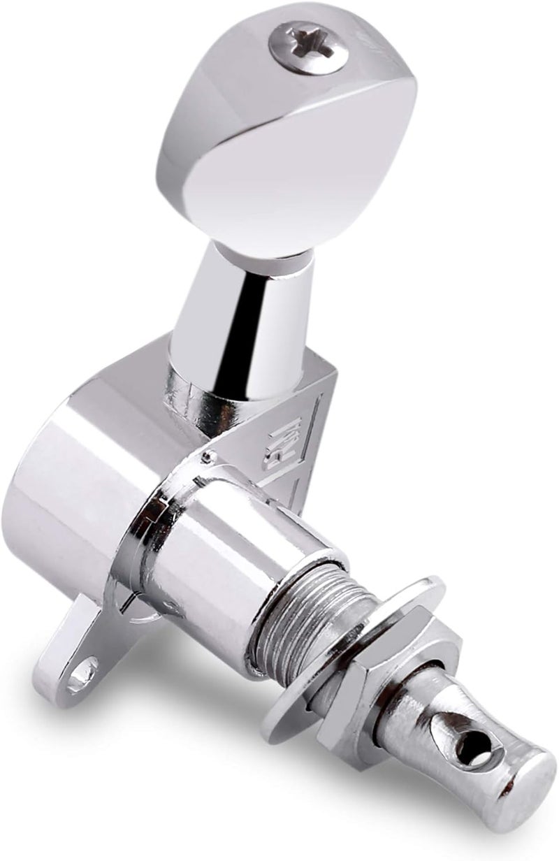 Holmer Guitar String Tuning Pegs Tuning Machines Sealed Machine Heads Grover Tuners Tuning Keys Oval Button 6 In Line for Right Handed Electric Guitar or Acoustic Guitar Chrome. - Image 5